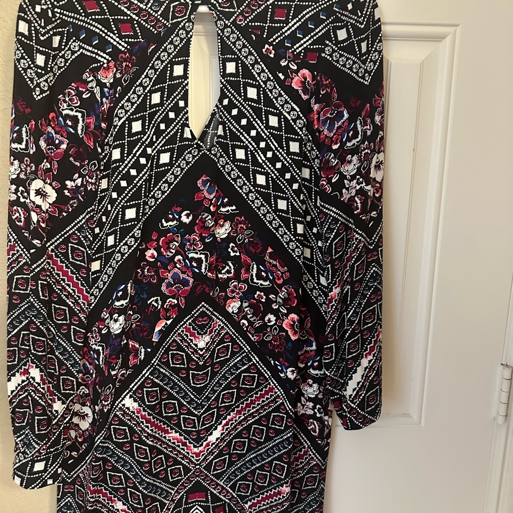 Express Black and Pink Patterned Dress